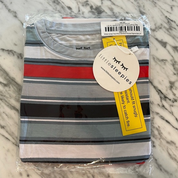 NIB Little Sleepies Holiday 2 Piece Pajama Set - Winter Stripe